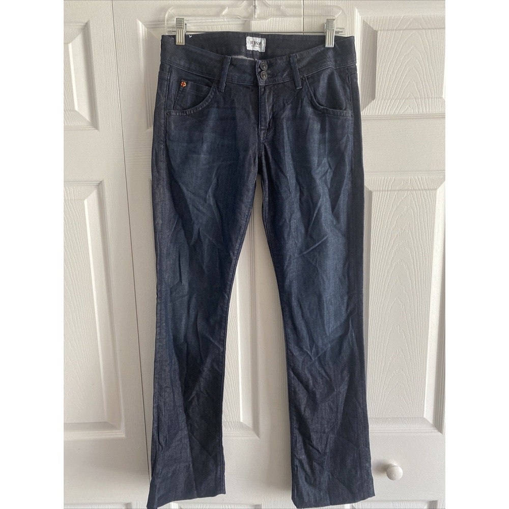 Hudson Beth Baby Bootcut Womens Size 27 Dark Wash Flap Pocket Jeans Denim USA‎
